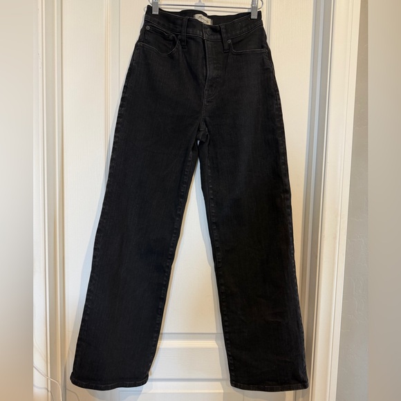 Madewell Black Wash Denim Jeans The Perfect Vintage Wide Leg Super stretch - Picture 3 of 11